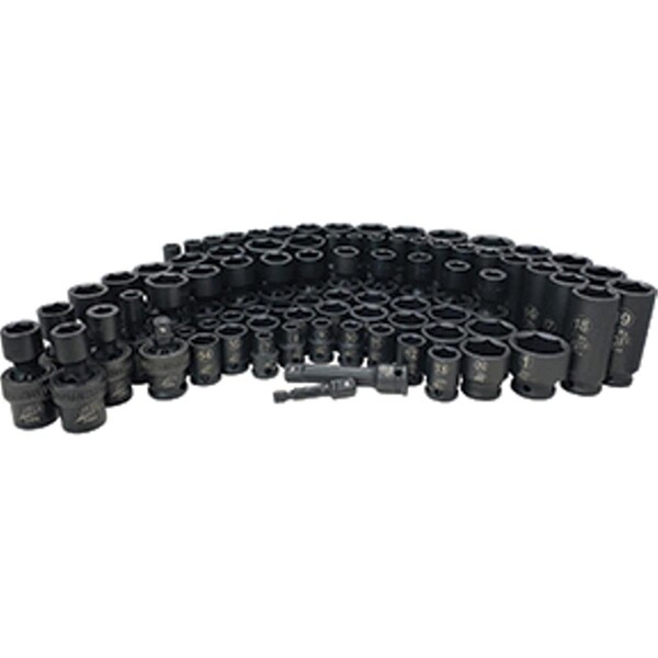 Atd Tools ATD Tools 0.37 in. Drive 6 Point SAE & Metric Impact Chrome Socket Set, 81 Piece ATD-2381 - main